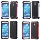NEW OI Hybrid Impact Hard Soft Black Case Cover for SAMSUNG GALAXY S IV S4 i9500