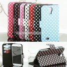 CP Polka Dots PULeather Wallet Flip Card Slots Case Samsung Galaxy S4 S IV i9500