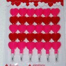 6 Pop Point Pencil Party Favors Pink & Red Hearts
