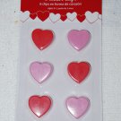 6 Heart Shaped Clip Party Favors Pink & Red Hearts