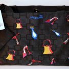 Weekenders Black Embrodieried  Shoulder Tote Purse Bag with Straps