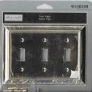 Allen + Roth Polished Brass Triple Toggle Electrical Switch Wall Plate #0140209