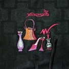 Black Embrodieried Lingerie Travel Bag Carrying Case Lavender Lined
