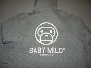 bape milo BM logo gray hoody sale!! XL