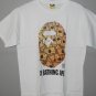 bape bapemania card in big face gold tee XL