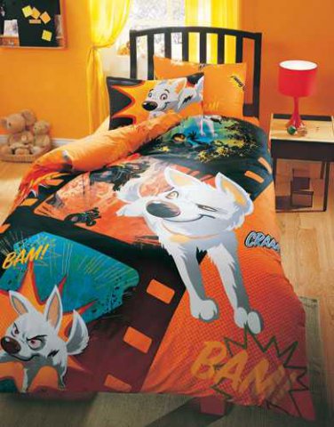 Licensed Twin Single Duvet Cover Set Bolt Oranj %100 Cotton (Worlwide Shipping)