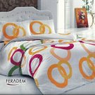 High Quality Double Queen / Full Duvet Cover Set LİSA ORANGE (Worldwide Shipping)