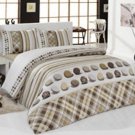 High Quality Double Queen / Full Duvet Cover Set MELODY KAHVE(Worldwide Shipping)