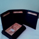 Itemcode PL2613, Mens Black wallet. A trifold genuine cowhide leather