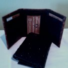 Itemcode PL1516. Men brown wallet. A trifold with a Ostrich print on genuine cowhide leather
