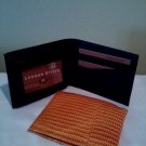 Itemcode PL2401. Mens tan wallet. a bifold with a lizard print on genuine cowhide leather
