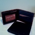 Itemcode PL1514. Mens black wallet. A bifold in a Ostrich print on genuine cowhide leather.