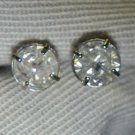1.11 Carat Genuine Diamond Stud Earrings 14K White Gold Appraised At $1600.00