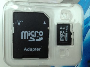 New 64gb micro sd card class 10 (SDHC card) + adapter