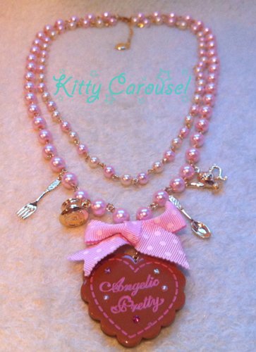 Angelic pretty wonder cookie necklace tan x pink