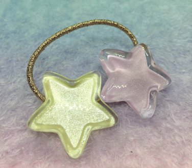 Chocomint twin star ponytail holder lavender x yellow