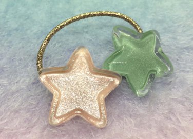 Chocomint twin star ponytail holder pink x mint