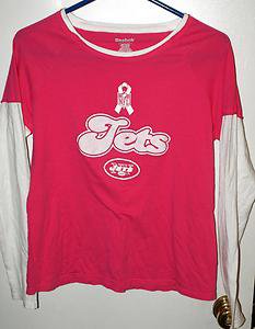 PRE OWNED REEBOK NY/NEW YORK JETS LONG SLEEVE SHIRT/BLOUSE-NFL/FOOTBALL - LARGE