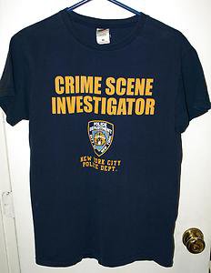2006 AUTHENTIC? NEW YORK POLICE DEPT CRIME SCENE INVESTIGATOR T-SHIRT - MEDIUM