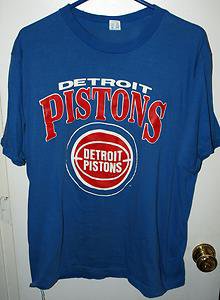 VTG SUPER SOFT ARTEX 50/50 DETROIT PISTONS T-SHIRT-NBA/BASKETBALL/BAD BOYS - XL