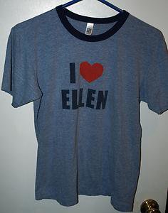 PRE OWNED I LOVE ELLEN LGBT WOMENS/LADIES T-SHIRT-TV SHOWS/MOVIES/FILMS-MEDIUM