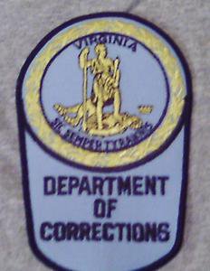 UNUSED 6.25" x 4" VIRGINIA DEPT CORRECTIONS EMBROIDERED IRON/SEW ON PATCH-COLLEC
