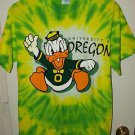 PRE OWNED DISNEY UNIVERSITY OREGON DUCKS TYE DIE T-SHIRT-NCAA/COLLEGE/SPORTS-MED