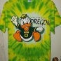 PRE OWNED DISNEY UNIVERSITY OREGON DUCKS TYE DIE T-SHIRT-NCAA/COLLEGE/SPORTS-MED