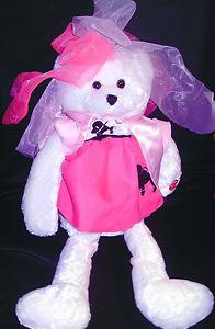22" GREASE OLIVIA PINK LADY SINGING BEAR W/ POODLE SKIRT-TOYS/MOVIES/FILMS