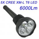 SecurityIng Outdoor 5X CREE XM-L T6 LED Super Bright 5 Modes 6000Lm Flashlight