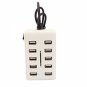 10-Port High Speed USB 2.0 Hub White