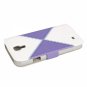 Color Matching Leather Case for Samsung i9500 White and Purple