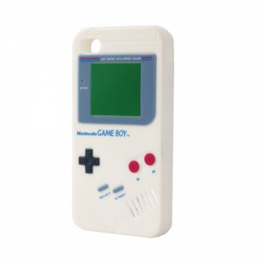 Game Boy Style Soft Silicone Case for iPhone 4 White