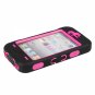 Zebra Pattern Protective Silicone Hard Case for iPhone 4/4S Rose & Black