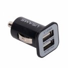 Mini Dual USB Port Car Charger Adapter for iPhone/iPad/iPod Black