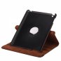 360 Degree Rotating Stand Litchi Leather Case for iPad 2/3/4 Brown