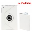 360-degree Rotating Stand White Crocodile Pattern Cover Case for Apple iPad Mini