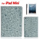 Cute Gray PU Leather Case Stand + Screen Protector + Touch Pen Designed for iPad