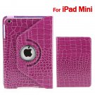 Two Distinct Stand Positions iPad Mini Cover Case with Purple Crocodile Pattern