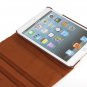 Brown Leechee Pattern 360 Degrees Swivel Leather Case for Apple New Mini iPad