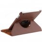 Brown Leechee Pattern 360 Degrees Swivel Leather Case for Apple New Mini iPad