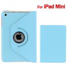Bright Blue Leechee Pattern Swivel Leather Case and Stand for iPad Mini
