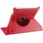 Red Luxury Crocodile Pattern 360-degree Swivel Leather Case for Apple Mini iPad