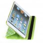 Green & White Dot Pattern Leather Case for iPad Mini + 360-Degree Rotating Stand