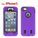 Robot Shock-proof Purple Soft Silicon Back Case for iPhone 5