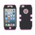 Pink and Black Soft Plastic Protective Case for iPhone 5