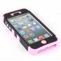 Pink and Black Soft Plastic Protective Case for iPhone 5