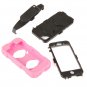 Pink Luxury Hard and Soft Protective Cover Case for iPhone 5 with Holder