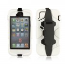 Double Layers Protective Hard and Soft White Cover Case for iPhone 5