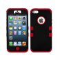 Black & Red Silicone Soft Hard Hybrid Protective Case for Apple iPhone 5